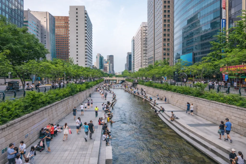 Efficient Seoul city streets showing organized urban flow for travelers