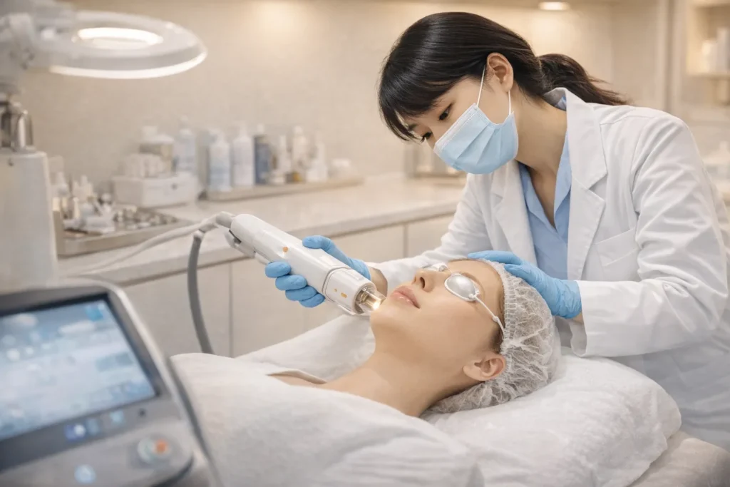 Popular K-beauty treatment Korea procedures like laser toning and hydrafacial