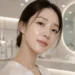 Korean skincare products for glass skin in a modern beauty clinic, minimalist and clean aesthetic