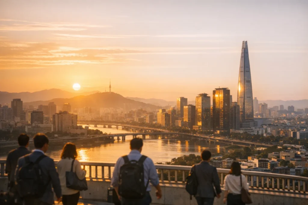 Seoul skyline representing advanced Korean healthcare system and patient success stories