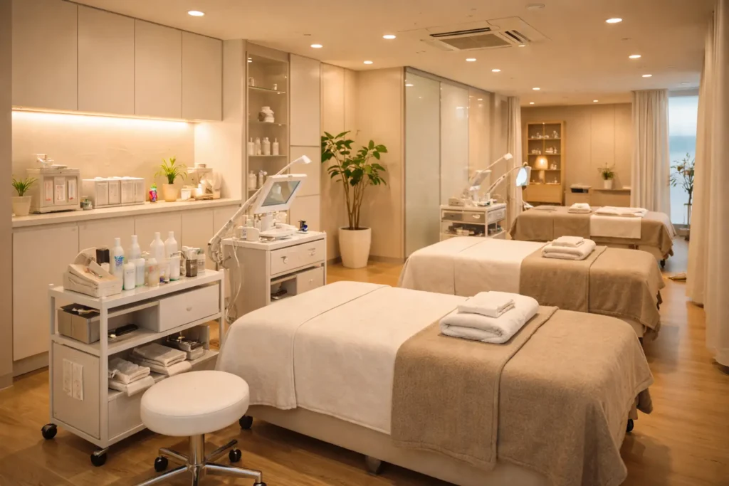 Clean and safe Korean spa facility environment