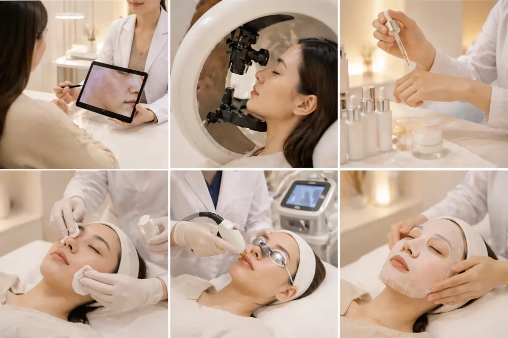 Korean dermatology treatment process consultation to procedure