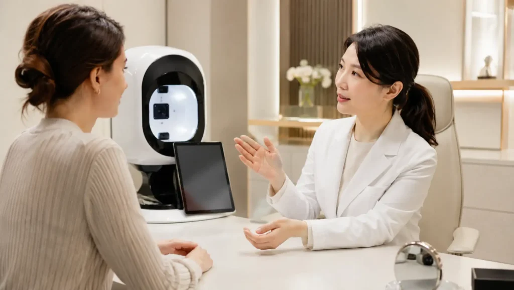 Korean dermatology clinic consultation for international K-beauty visitors